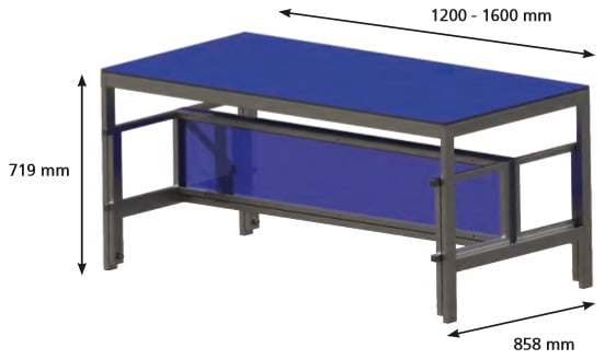 Mesa con bancos plegados