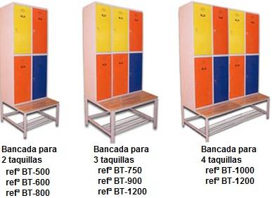 Bancos para vestuarios doble con perchero - Marma Taquillas Metálicas