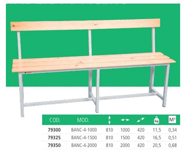 Bancos de madera para vestuario con perchero - Taquillas MV
